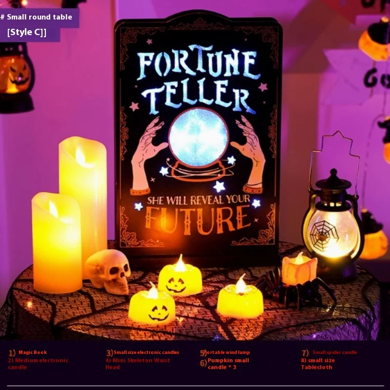 Halloween Decorations Horror Decorated Light-Emitting Electric Jack-O '-Lantern Full Of Scary Atmosphere Halloween Desk Decor