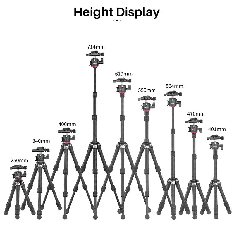Ulanzi MT-20 Carbon Fiber Extendable Tripod Monopod With Detachable Ball Head Cold Shoe Mountain Camera Professional Bracket