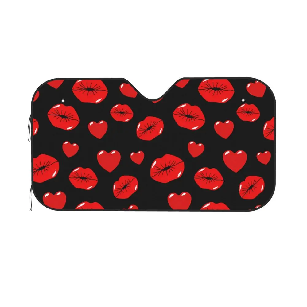 Red Lips Love Kiss Car Windshield Sunshade Reflective Sunshade Ultraviolet and Heat-resistant Sunshade Car Car Accessories