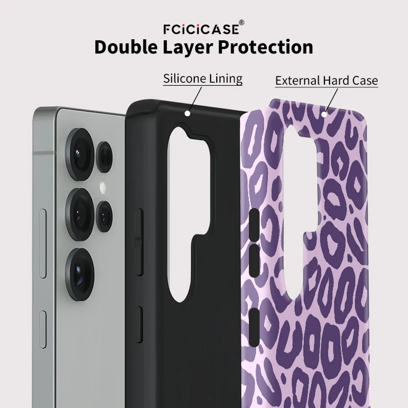 Für Samsung S24 S23 Fall Mode Leopard Print Telefon Abdeckung Für Samsung Galaxy S20 FE S24 Plus S23 Ultra Doppel-schicht Abdeckungen