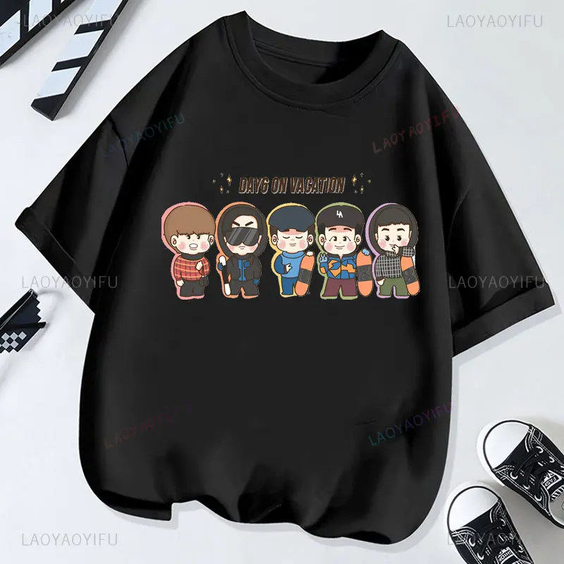 Dzień 6 Koszulka Gracza Codziennie6 Merch Młody K Fan Prezenty Koszulka z Nadrukiem Koreańskie Popularne Ubrania Kreskówka Camisa Bawełniana Koszulka Graficzna