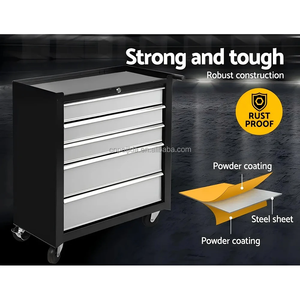 Modern Tool Trolley Tool Box Workbench Workstation Stylish Drawer Movable Smooth Casters Industrial Lockable Tool Cabinet