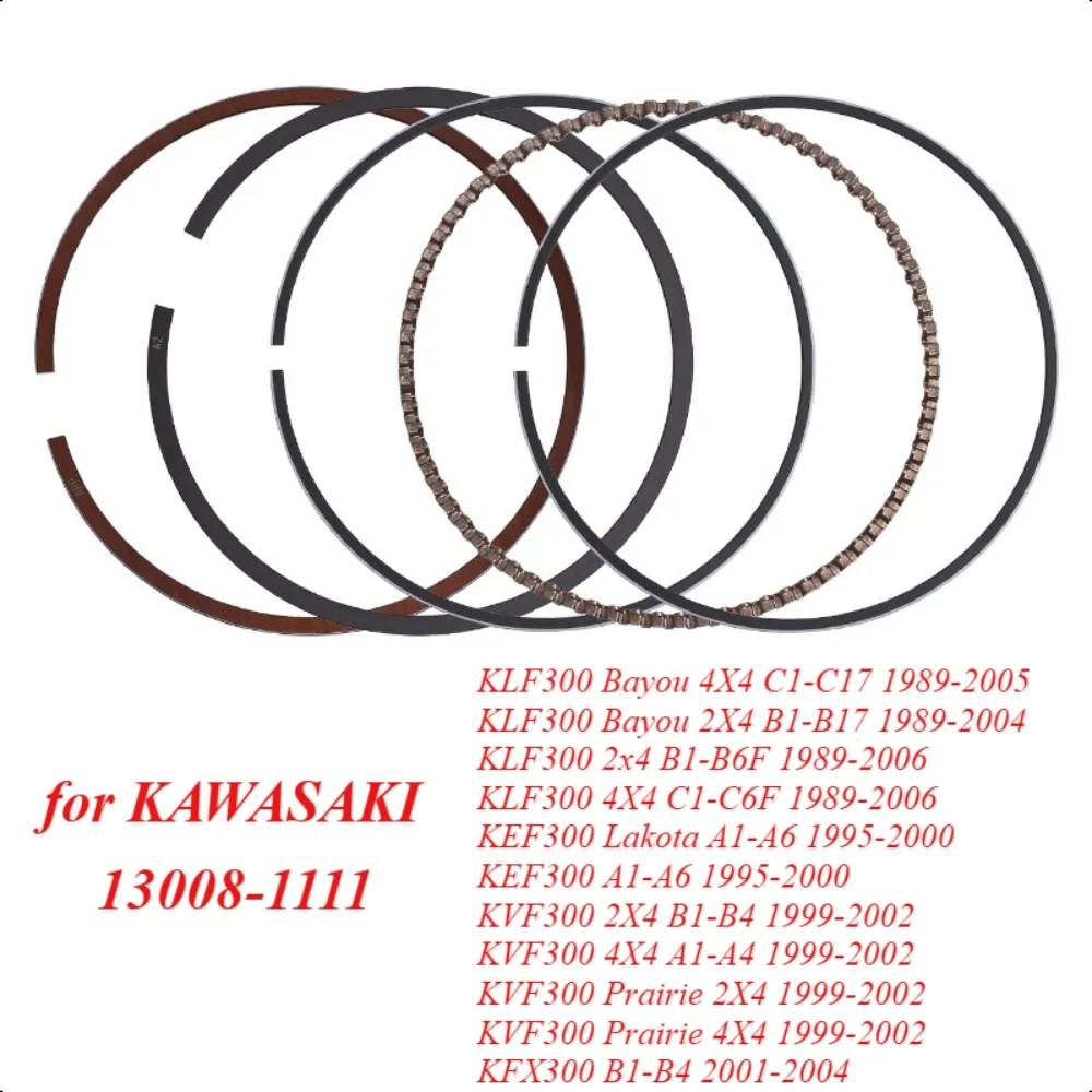 76mm 13008-1111 Motorcycle Engine Piston Rings Kit for KAWASAKI KLF300 Bayou 1989-2005 KLF 300 KVF300 1999-2004