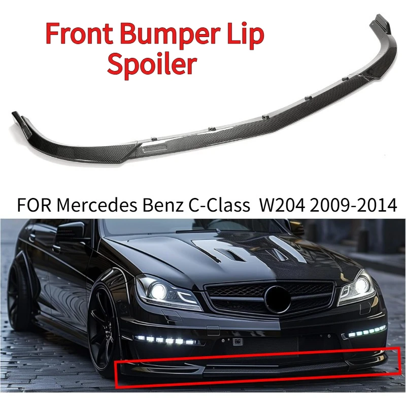 

Front Bumper Lip Compatible with FOR Mercedes Benz C-Class W204 2009-2014 Sport Models Splitter Spoiler Trim Protection