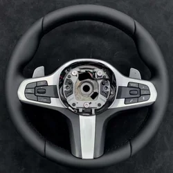 Genuine Leather Steering wheel Cover For BMW G30 G31 G32 G20 G21 G14 G15 G16 G01 M Sport Handle Cover Interior Car Accessories