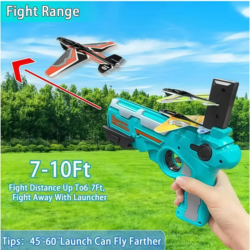 เด็กโฟมเครื่องบิน Launcher ของเล่น Catapult Ejection Gun เครื่องบินเกมยิงกีฬากลางแจ้งของเล่นเด็กของขวัญวันเกิด
