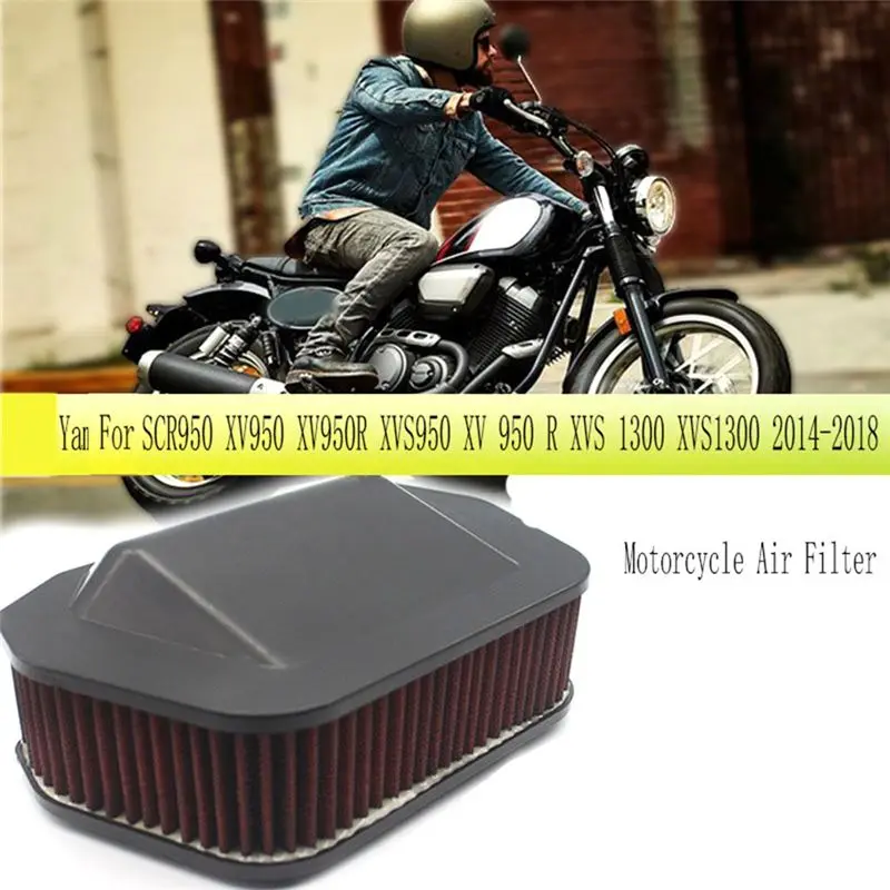 2Pcs Motorcycle Air Filter Intake Cleaner Filters For SCR950 XV950 XV950R XVS950 XV 950 R XVS 1300 XVS1300 14-18-A97E