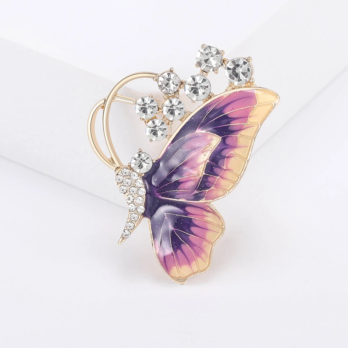 Enamel Butterfly Pins for Women Unisex Rhinestone Insect Brooches Office Party Friend Gifts Jewelry Accessories