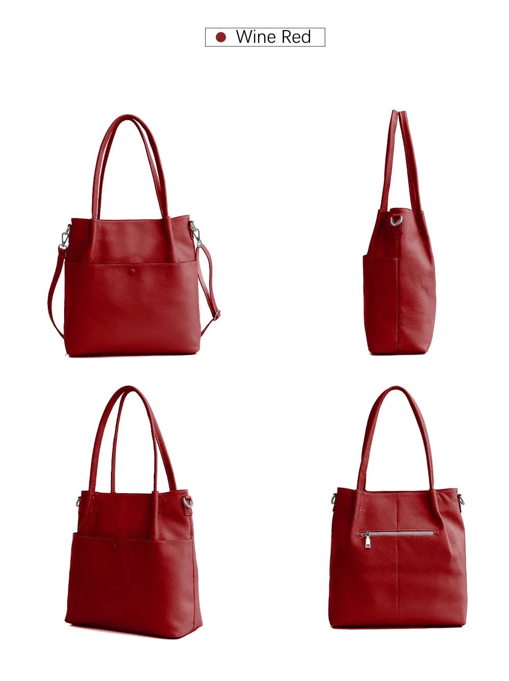 Zency Frauen Eimer Tasche Aus Echtem Leder Große Kapazität Shopper Luxus Casual Handtasche Weiblichen Umhängetasche Schulter Tragetaschen – Detail 15