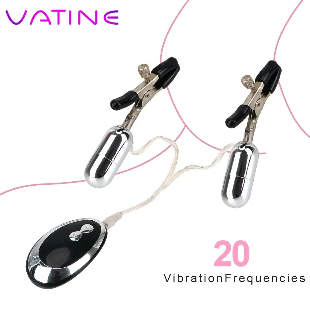 Nipple Clamps Clitoral Clip 20 Frequency Nipple Clitoral Stimulation Nipple Vibrator Sex Toys for Women Couple Breast Massage