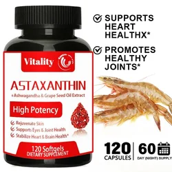 Vitality Astaxanthin Capsules Promotes Cardiovascular Health and Accelerates Metabolism supporting Eye, Joint & Skin Health