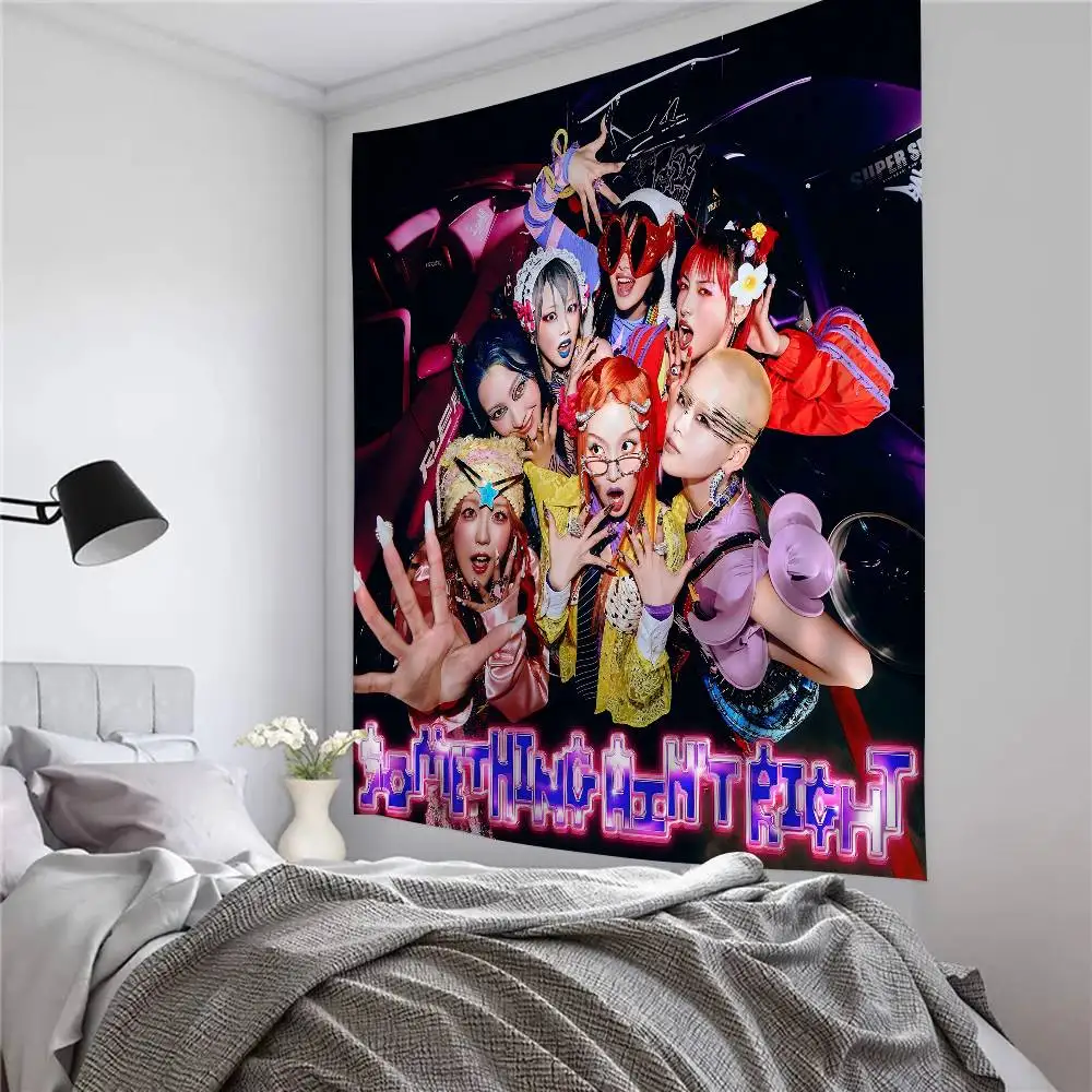 Kpop X-Xg جديد Dna مطبوعة نسيج حائط كبير رخيصة الهبي الجدار الشنق البوهيمي جدار المفروشات ماندالا ديكور المنزل