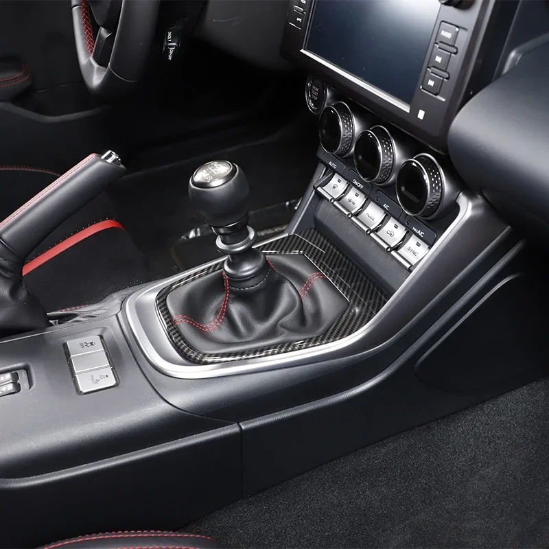 

ABS Carbon Fiber/Red Car Gear Shift Panel Frame Protector Cover Trim For Toyota 86/Subaru BRZ 2022 Accessories