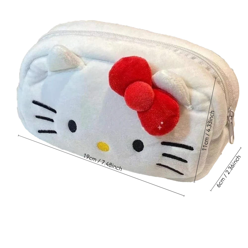 Sanrio Hello Kitty Plush Storage Bag Cosmetic Bag Pencil Case Hello Kitty Pencil Bag Plush Storage Bag Sanrio Accessories New