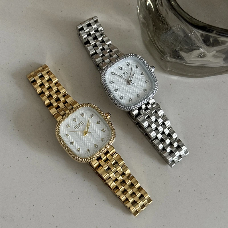 New Women'S Watch With Detachable Silver High-End Steel Band, Elegant Small Dial, Square Design, Trendy Women'S Watch.