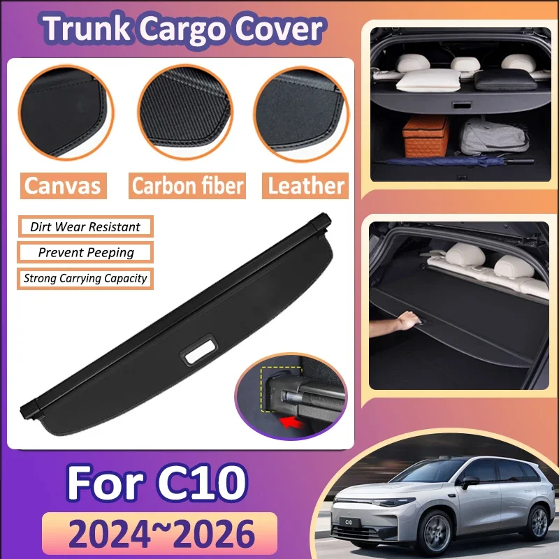 

Car Trunk Cargo Cover For Leapmotor C10 Accessories 2024 2025 2026 Retractable Storage Partition Board Privacy Curtains Interior