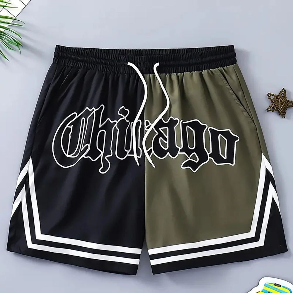 

Летние мужские шорты Chicago, детские модные спортивные шорты с надписью для мальчиков и девочек, повседневные пляжные шорты для взрослых, модные тренировочные шорты