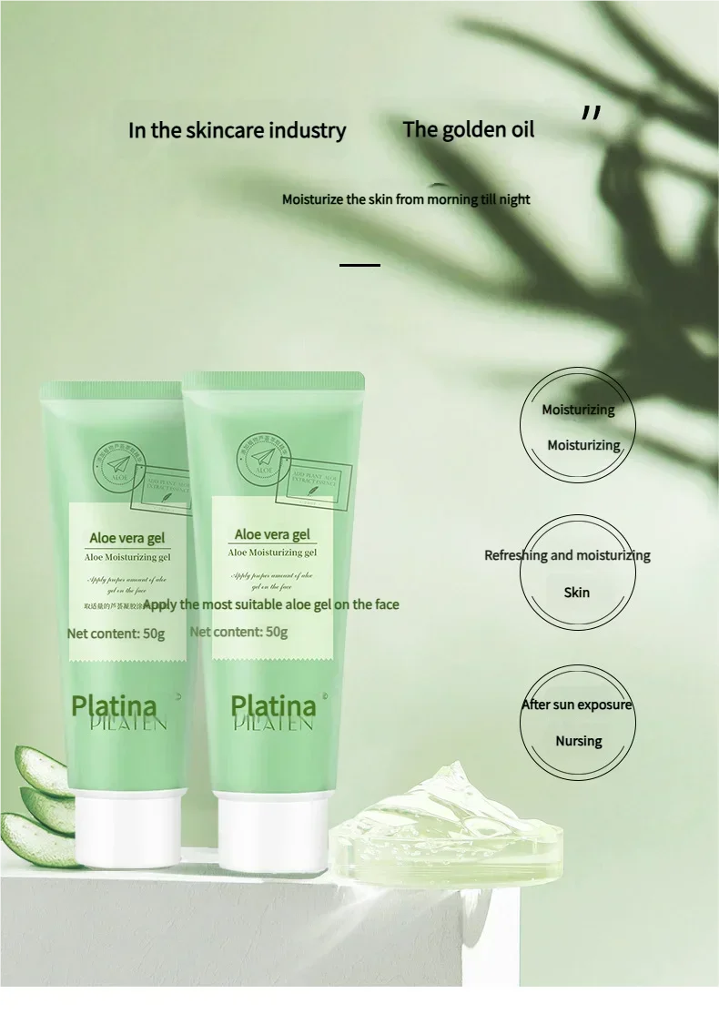 

3pcs Platina Aloe Vera Gel Set 50g Each Ultra Moisturizing Daily Cream Refreshing Skin Care for Men & Women