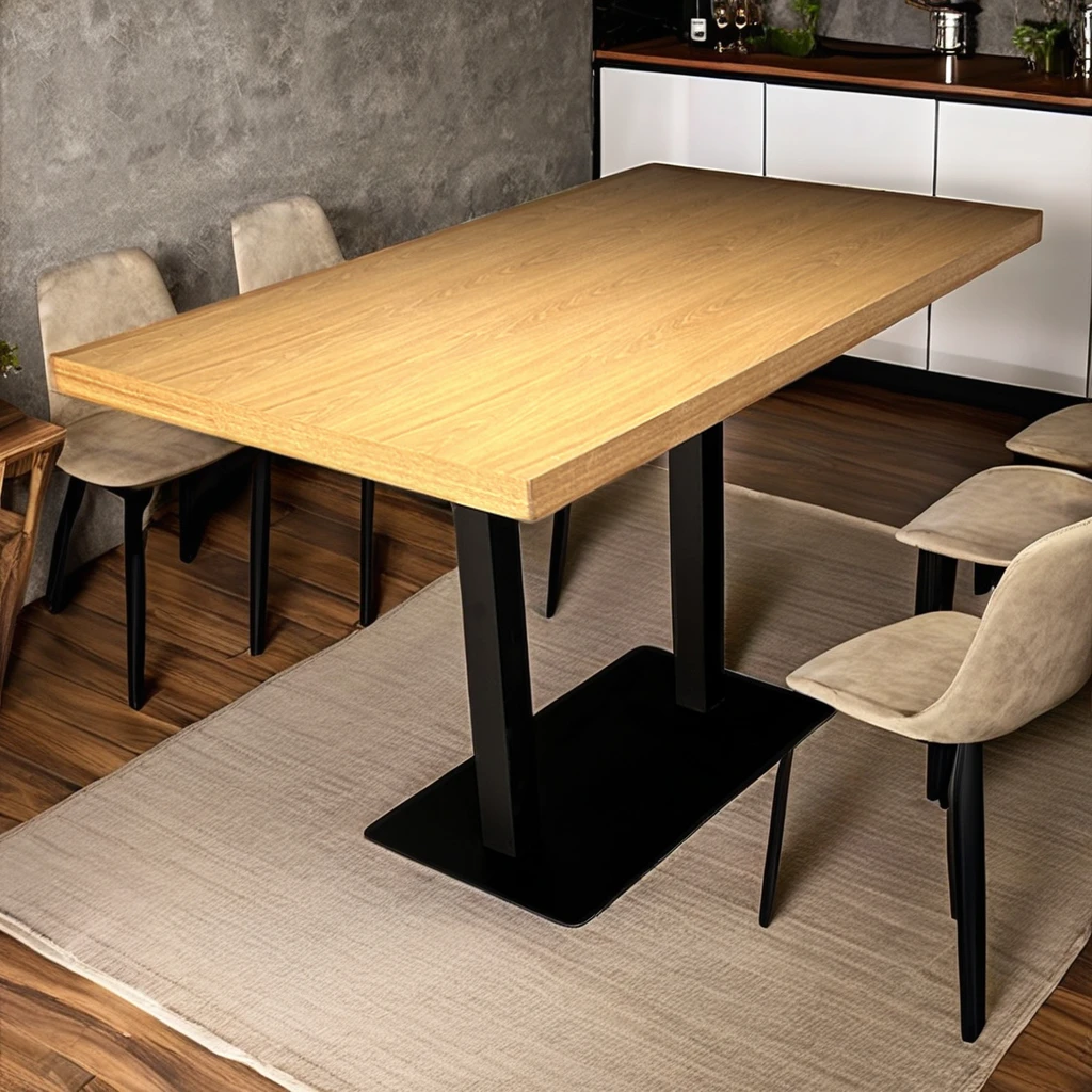 

Factory Price Luxury Restaurant Wooden Tables and Chairs Semicircle Orange Restaurant Booth Seating Restaurant Fast Food Set