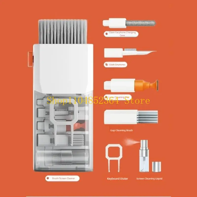 Portable 8 in 1 Electronic Cleaning Brush Set Featuring Multiple Accessories for Various Devices Maintenance