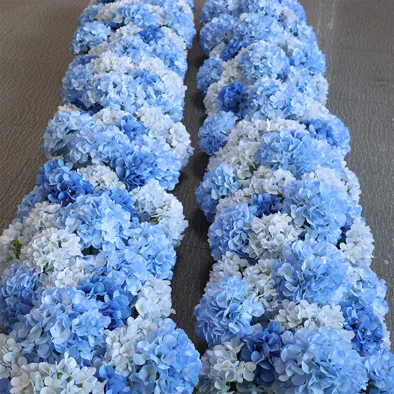

Ornament Silk Flower Blue Hydrangea Wedding Decoration Promise Decoration Runner Table Artificial Flowers