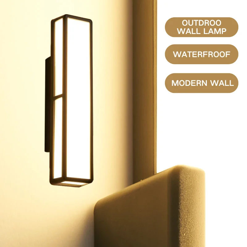 

Waterproof Outdoor LED Wall Lamp Modern Minimalist Wall Sconce Lights Garden Home Decorative Light Balcony Villa Porch Lamp
