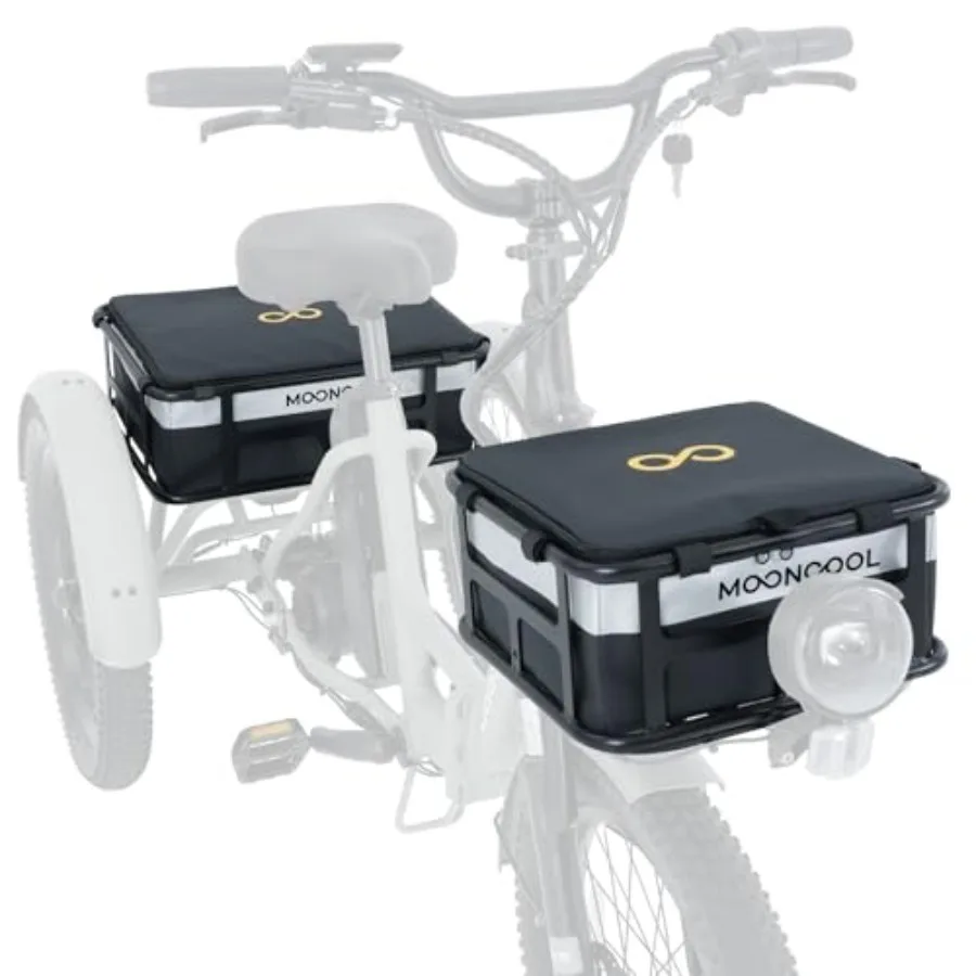 

Waterproof 600D Etrike Basket Trunk Pannier Saddle Seat Storage Bag Carrier with Reflector for TK1 Tricycle - Durable Outdoor C
