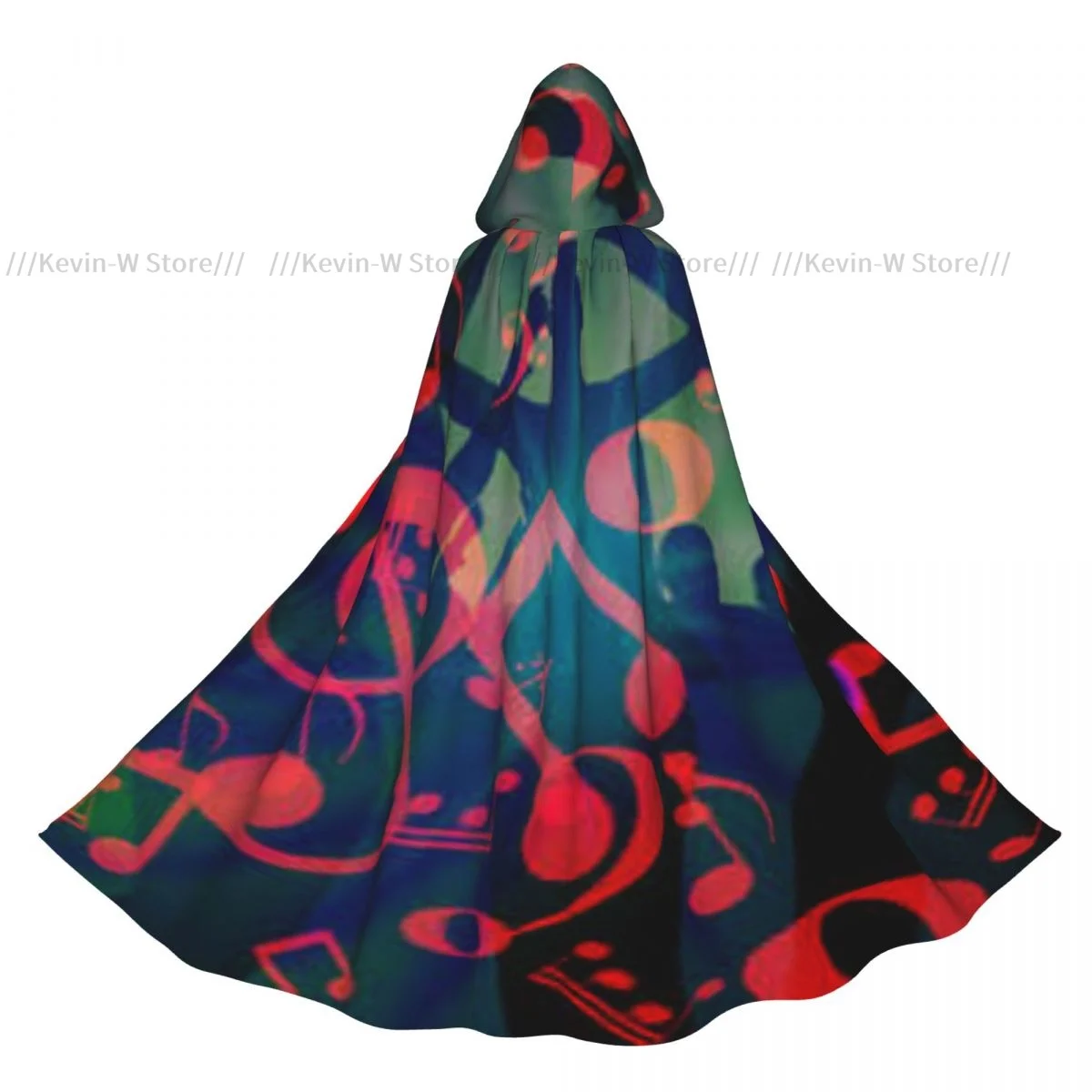 

Двусторонний плащ унисекс с капюшоном для взрослых вампиров, плащ с музыкальными нотами