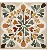 Nuxovilar Peel and Stick Vinyl Floor Tiles, 12x12 Inch Retro Geometric Floral Pattern, Self-Adhes...