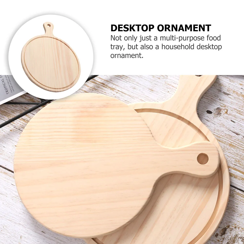 

1pc Wooden Pizza Board Snack Plate Food Serving Tray Practical Fruit Dish Smooth Multi Purpose Decorative Kitchen