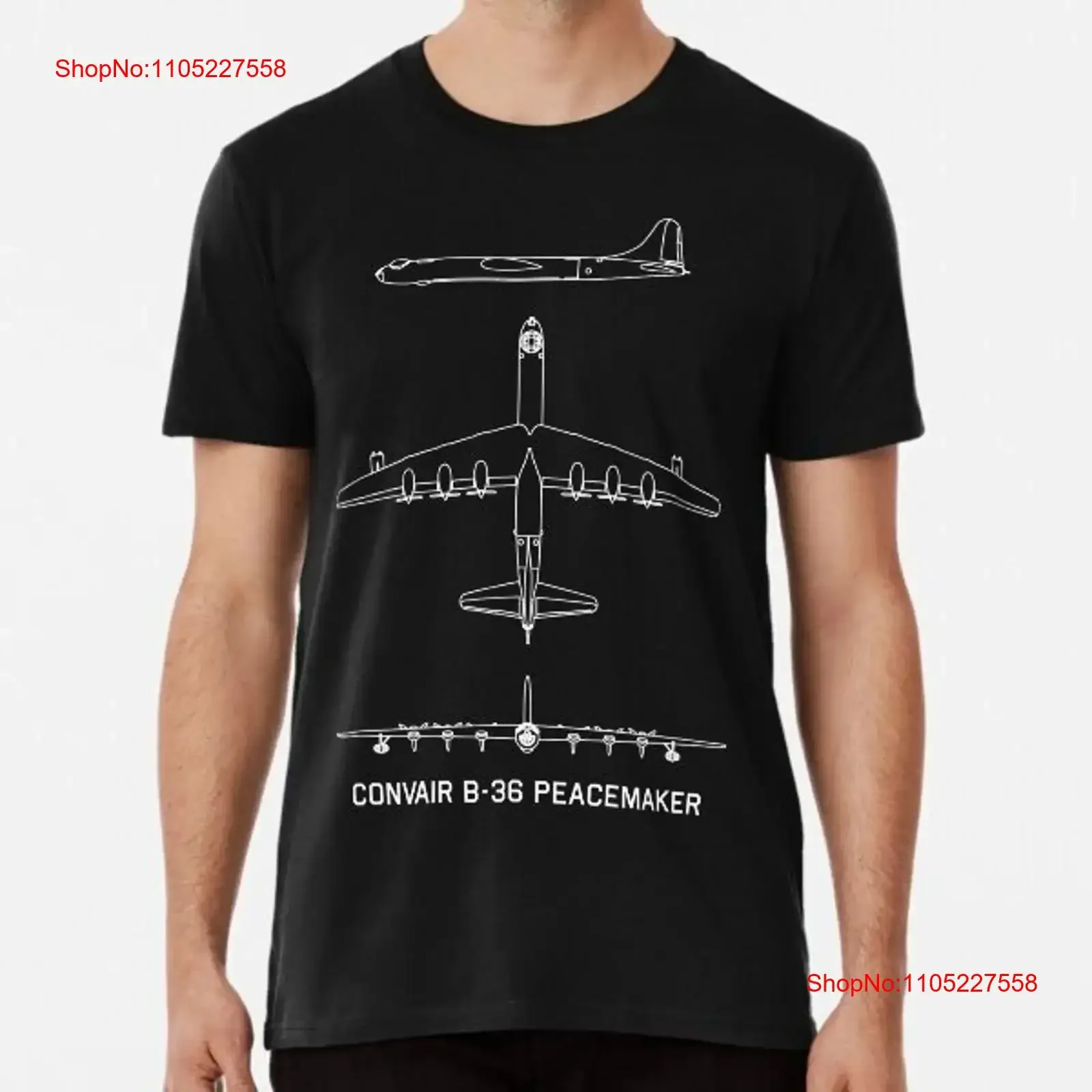 Convair B 36 Peacemaker Airplane Aircraft Bluepri Premium T Shirt M 3XL Made USA vintage Washed Stretched Casual Soft