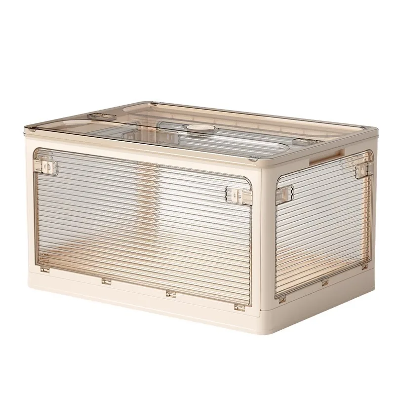 صندوق تخزين صندوق تخزين قابل للطي خزانة بلاستيكية سميكة منزلية ملابس شفافة صندوق تخزين اللحاف زعانف للتخييم في الهواء الطلق