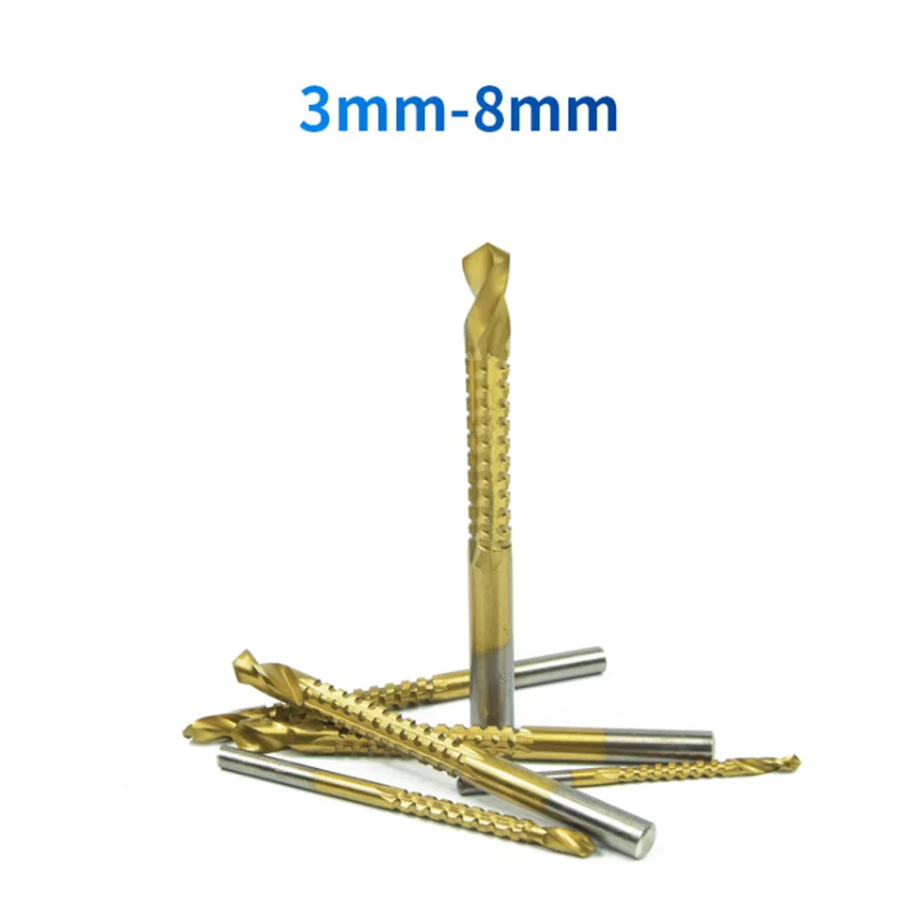 

6Pcs High-Speed Steel Spiral Drill Bits 3mm-8mm Durable Metal Cutting Electric Drill Accessories Bore Bit Bore Bit