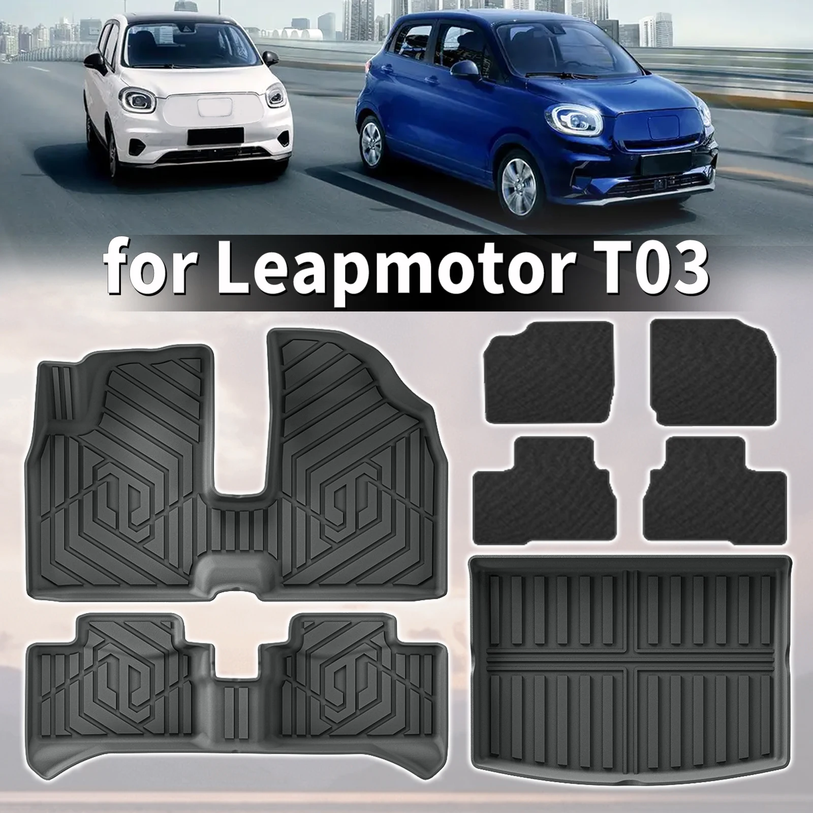 

for Leapmotor T03 LHD 2024 2025 2026 Waterproof TPE Car Mats pad 3D Laser Scanning Perfect Fit Odorless Accessories Easy Clean