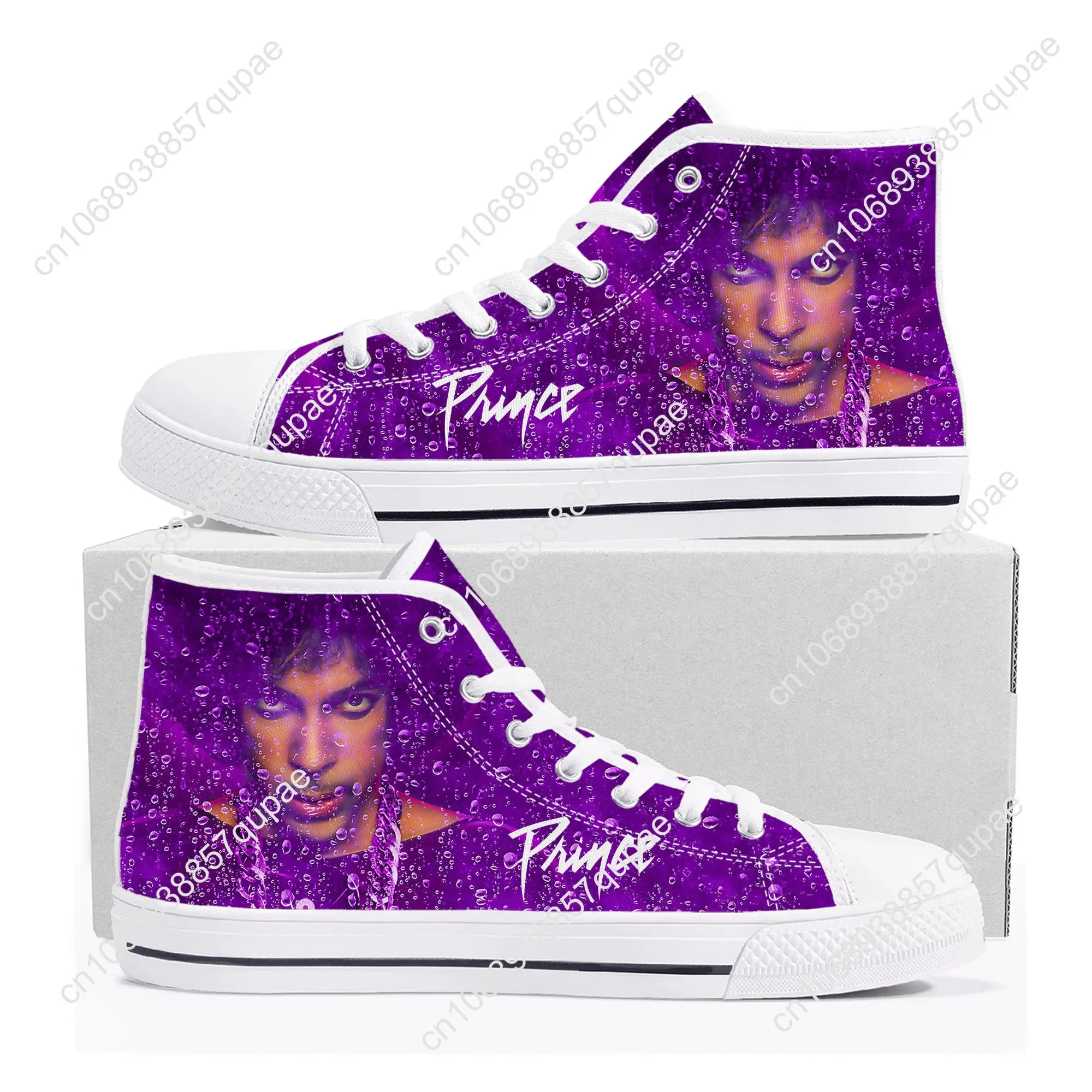 Homens e mulheres Prince Rogers Singer sapatilhas de lona, alta qualidade, sapatos casuais casal, sapatos personalizados, alta qualidade, adolescente