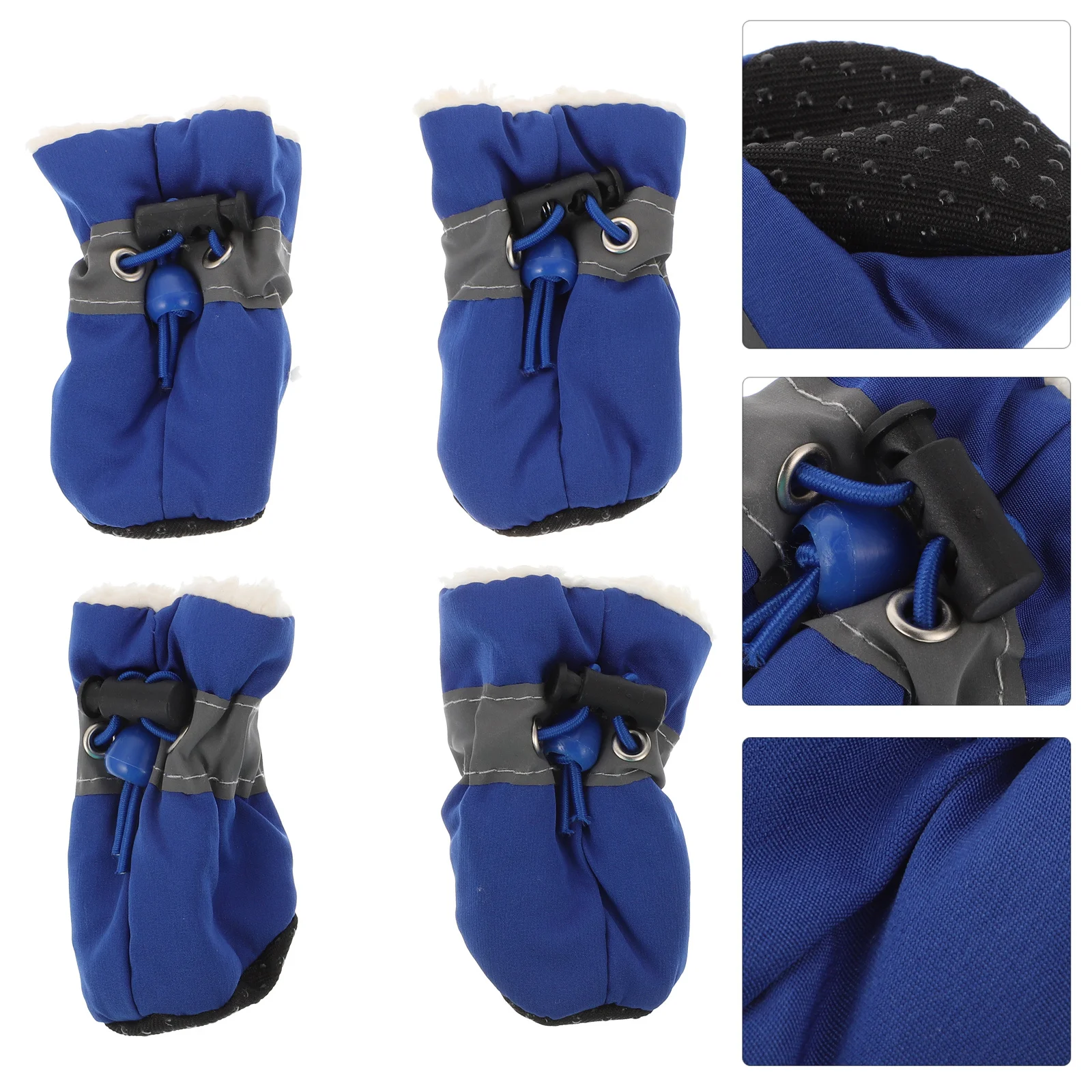 

4 Pcs Pet Shoe Covers Winter Warm Shoes Outdoor Reflective Snowshoes Footwear Dog Cat