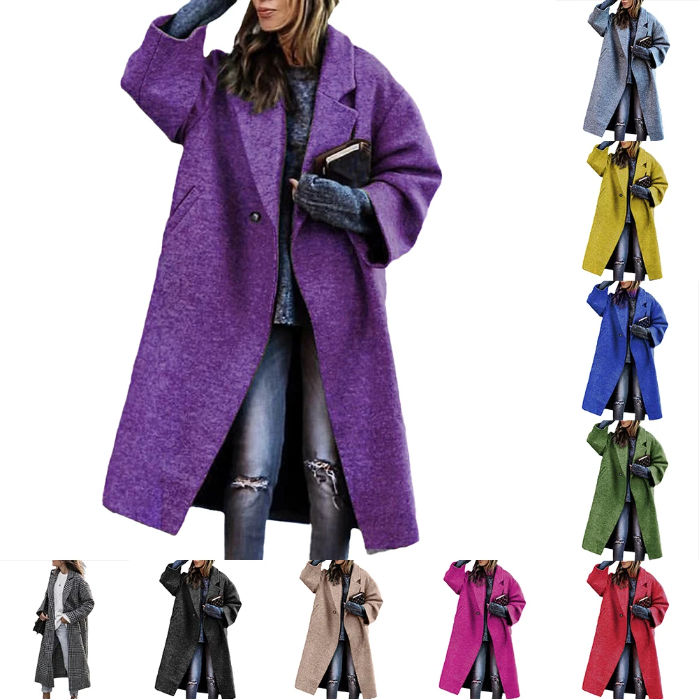 Commuting Jacket Loose Fit Jacket Rose Red Women's Jacket Lapel Neckline Long Sleeve Design Non Stretch Material