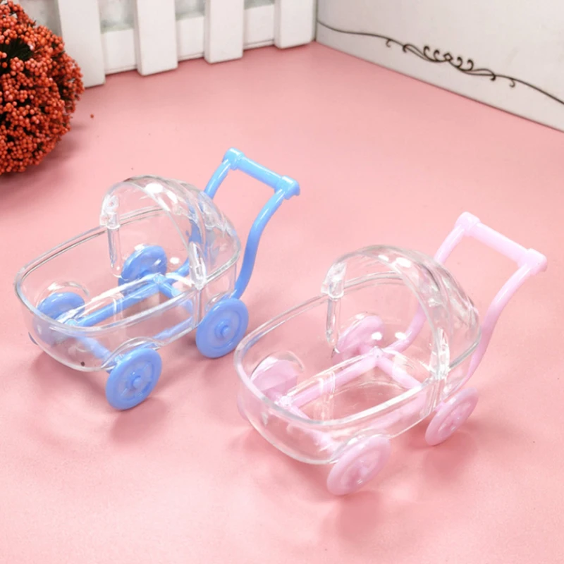 6Pcs Mini Baby Stroller Crib Candy Boxes Baby Birthday Party Decor Candy Boxes