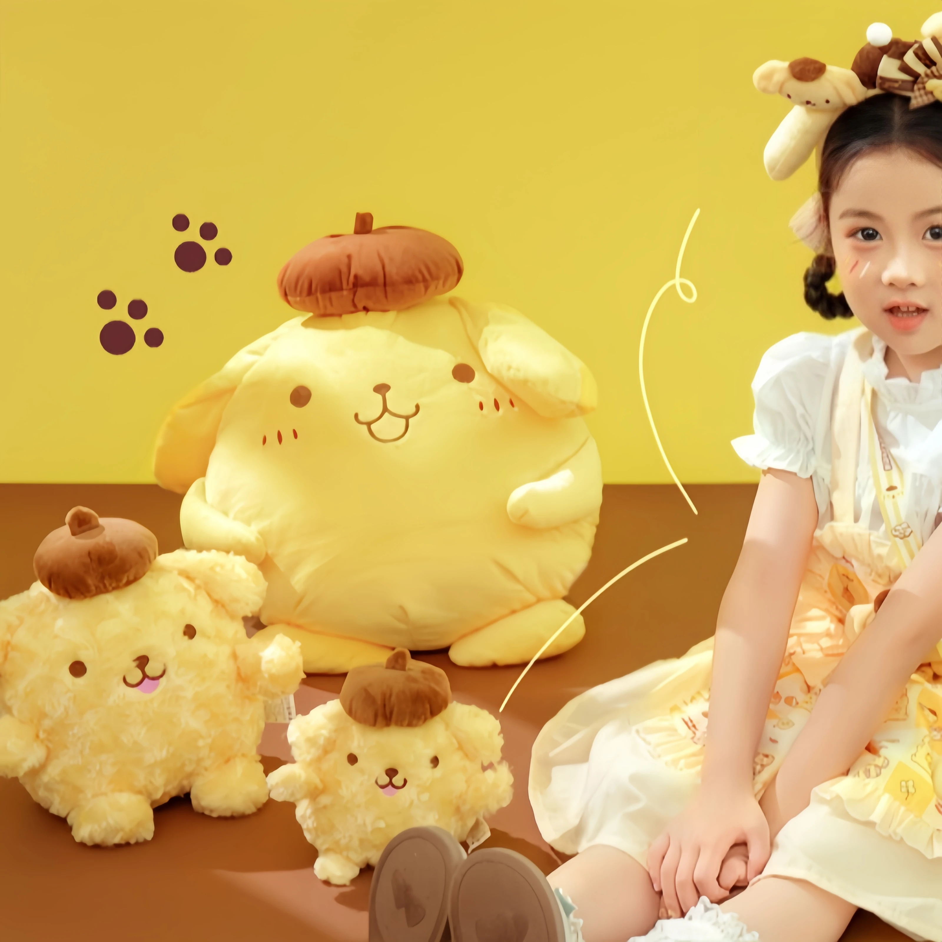 

Периферийные устройства японского аниме Sanrio Pom Pom Purin, кукла, мягкие аниме-плюшевые игрушки Pompompurin, плюшевая игрушка, диван-кровать, домашний декор, подарки
