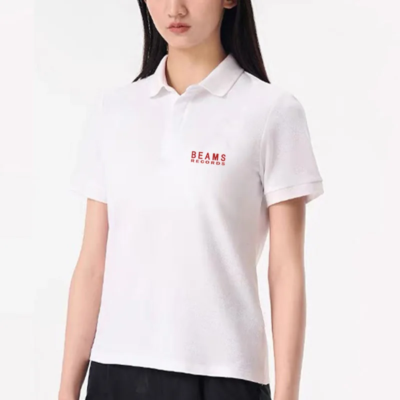 Summer Men Women Same Polo Shirt Letter Embroidery Japan Korea Style High-quality T-shirt Cotton Comfortable Short Sleeve Tees