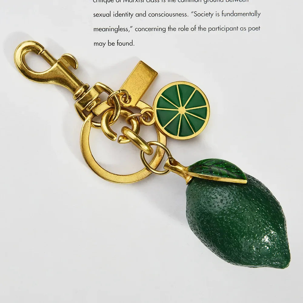 

2025 New creative resin simulation fruit lemon car keychain