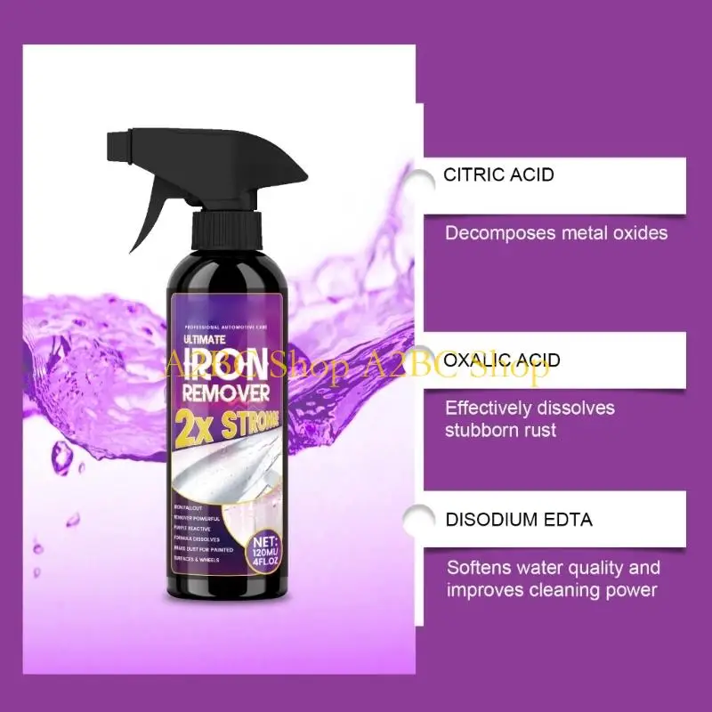 A2BC High Performances Rust Removal Solution for Cars & Motorcycles 120ml Fast Acting Formula Suitable for Fast Result