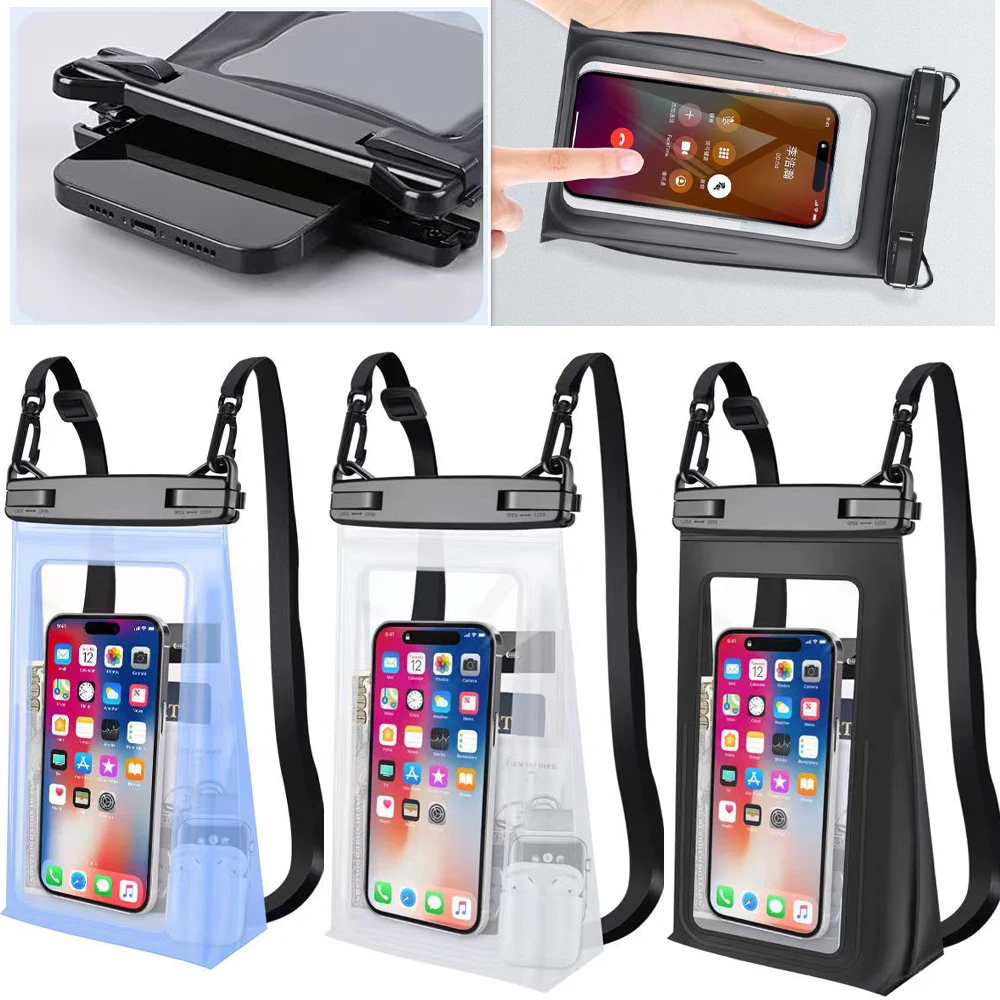 Universal Water Proof Dry Bag Case Float Clear Holder Protector with Lanyard for iPhone Samsung Galaxy for Beach Swimming Pool