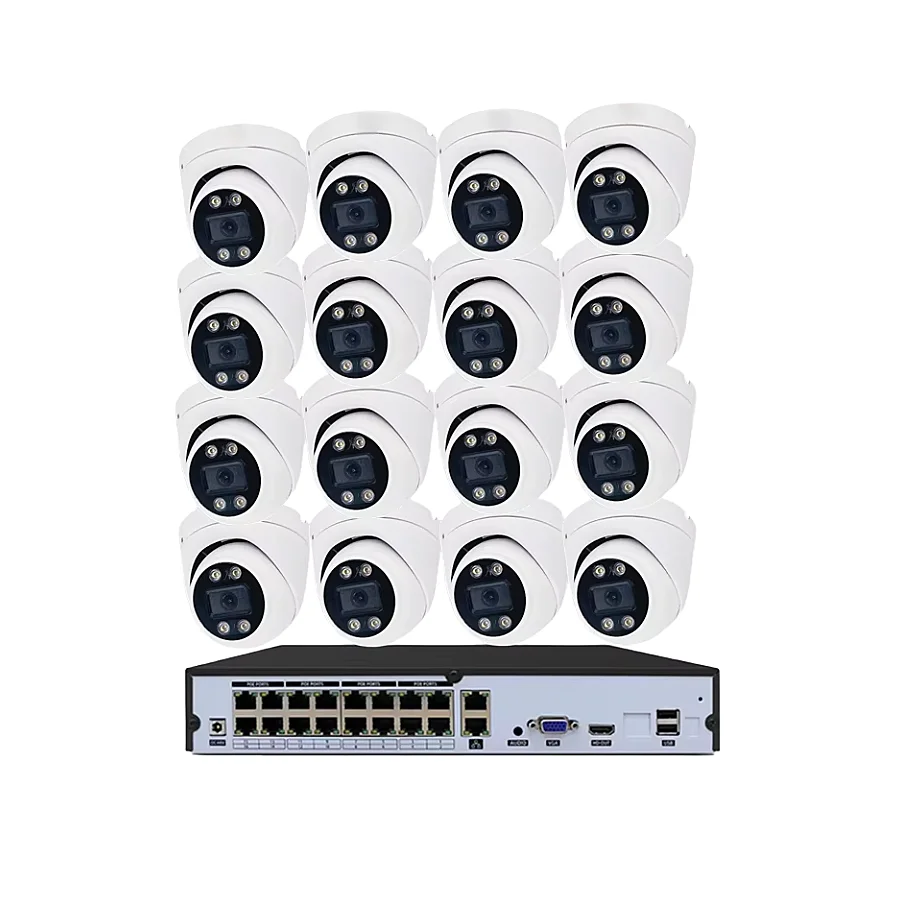 Teli Vision Home Office 5MP 16-Channel IP Dome Camera With CMOS Sensor NVR Data Storage Options Home Office Surveillance System