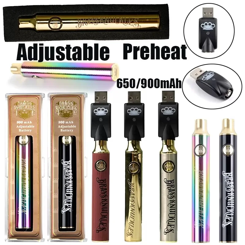 E-Cigarettes Vape Pen BK 900mAh Preheat VV Adjustable Voltage Battery for 510 Thread Thick Oil Cartridge Carts E-Cig Vaporizer