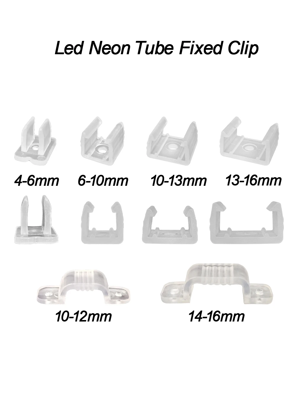 Clips de fixation pour bande lumineuse LED, accessoires en plastique 6mm 8mm 10mm 12mm, fixateur de montage Flexible pour la fixation du LED