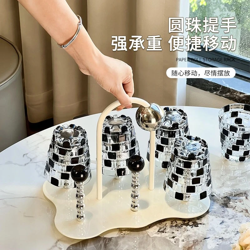 Ball holder creative living room coffee table handle water cup upside down dust-proof glass tea storage