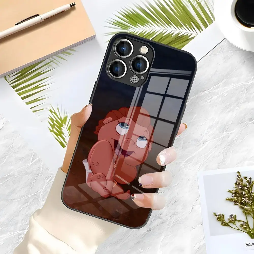 

Милый чехол для телефона MINISO H-Hercules для IPhone 16 Pro Max 15 14 13 Mini 12 Pro 11 XS Max 7 8 Plus, черный стеклянный чехол