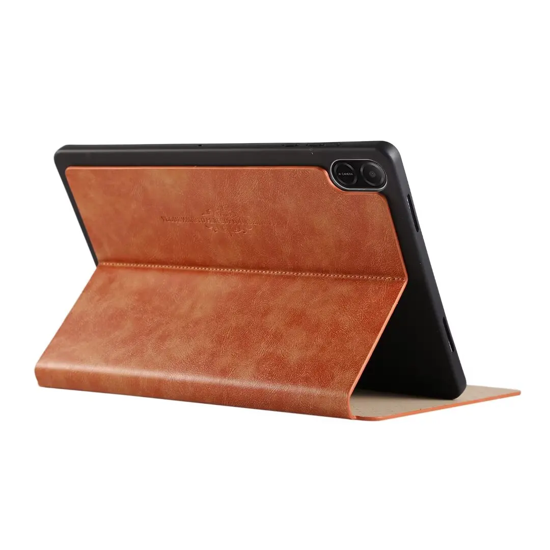 TPU Back Stand Case For Huawei Honor X8a 2024 11inch Model NDL-W09 Solid Printed Cover Shockproof Tablet Shell Luxury PU Leather