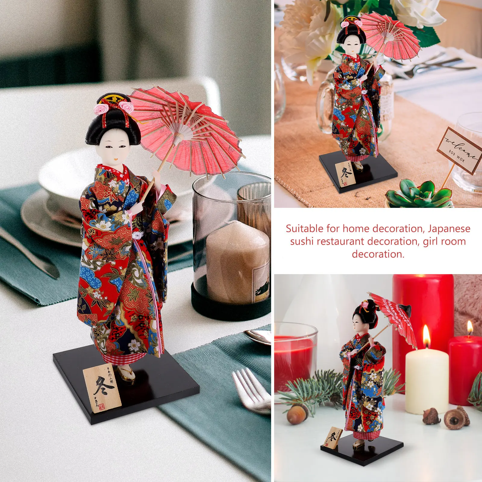 

Japanese Kimonos Oriental Decorative Figure Excellent Craftsmanship Home Restaurant Desktop Decoration Vintage Style Souvenir